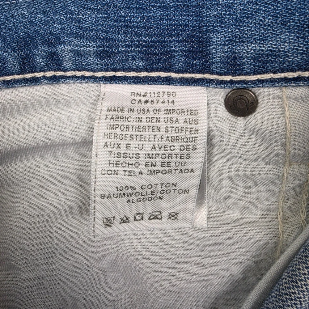 Vtg True Religion Ricky Jeans Mens 38 Blue Straight Flap Pocket Horseshoe USA